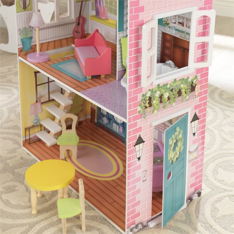 Kidkraft Poppy 11 Piece Multicolored Wooden Plastic Dollhouse