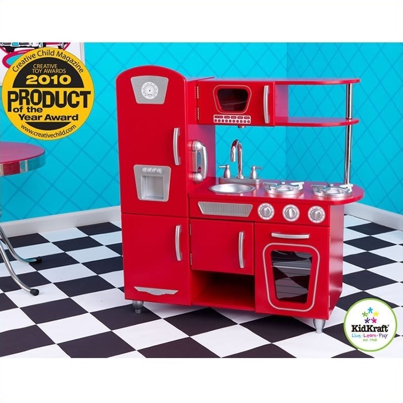 kidkraft red classic kitchenette