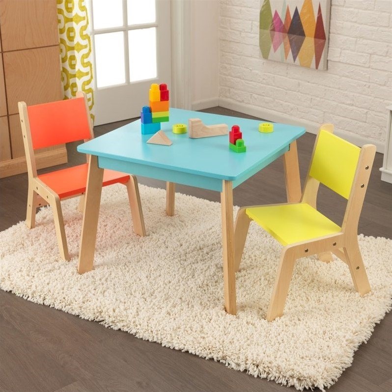 KidKraft Modern Table and 2 Chair Set in Multi-Color