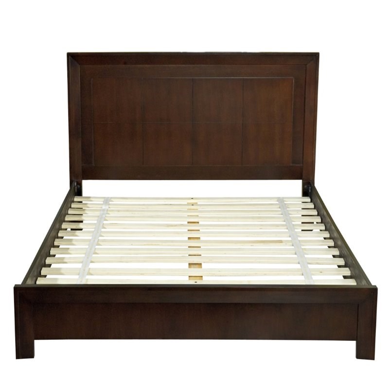 Modus Element California King Wood Panel Platform Bed in Chocolate Brown