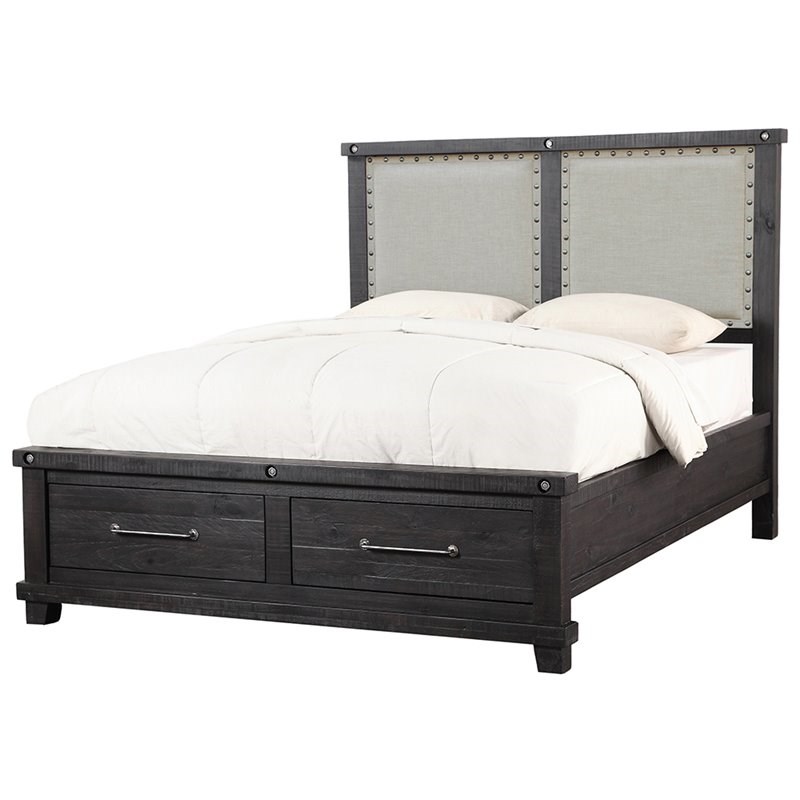 Modus Yosemite Upholstered Full Panel Storage Bed in Cafe