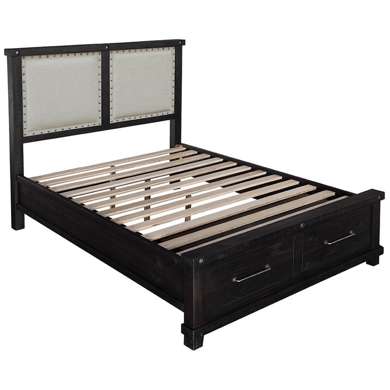 Modus Yosemite Upholstered Queen Panel Storage Bed in Cafe