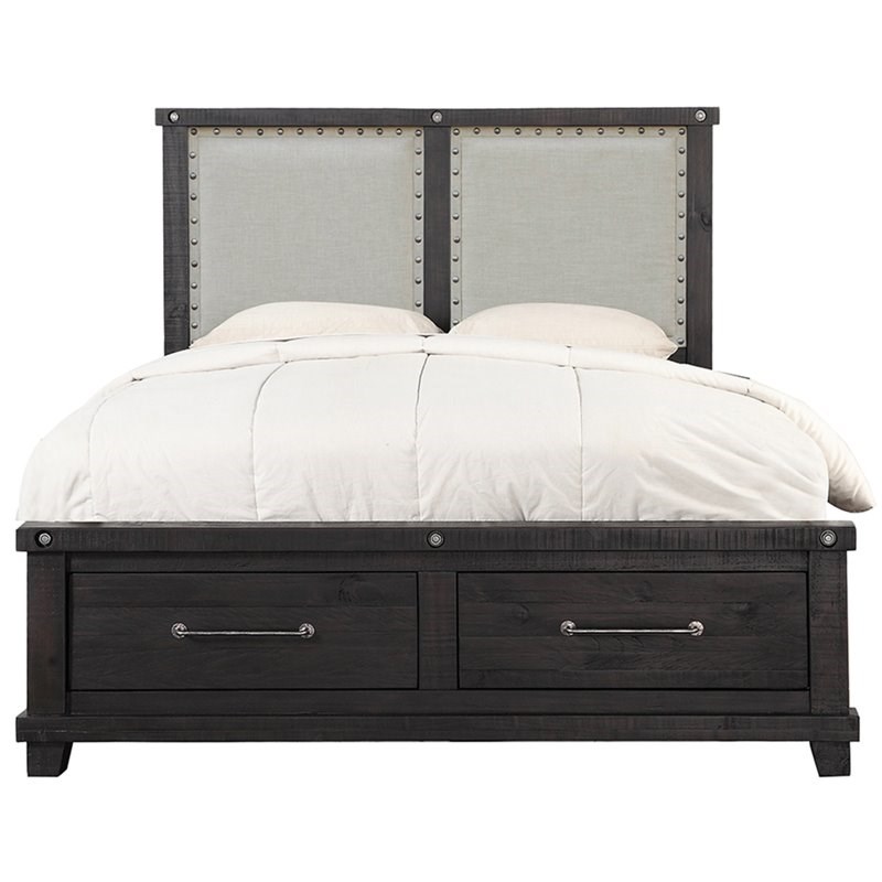 Modus Yosemite Upholstered King Panel Storage Bed in Cafe