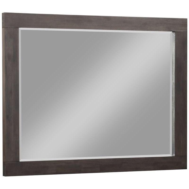 Modus Heath Beveled Glass Mirror in Distressed Basalt Gray