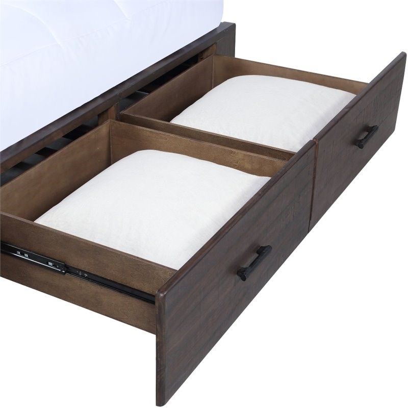 Modus McKinney Solid Wood California King Storage Bed in Espresso Pine