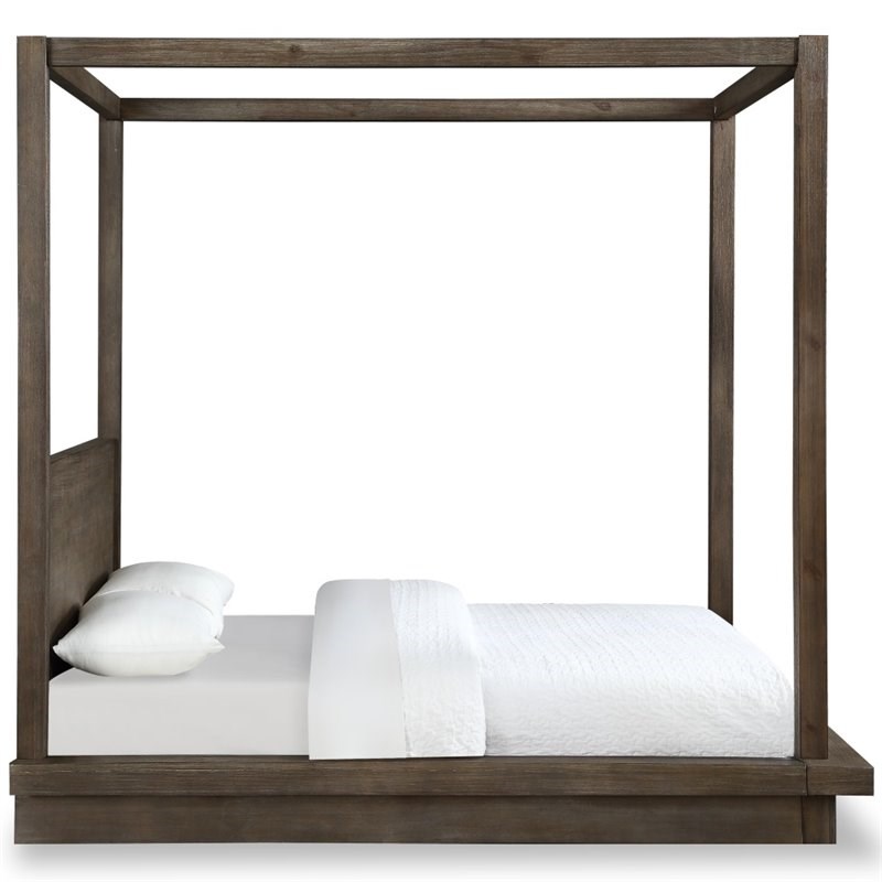 Modus Melbourne California King Canopy Bed in Rustic Dark Pine Homesquare