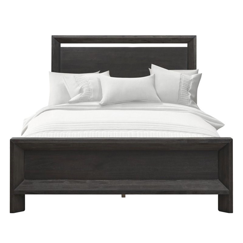 Modus Chloe California King Solid Wood Panel Bed in Basalt Gray