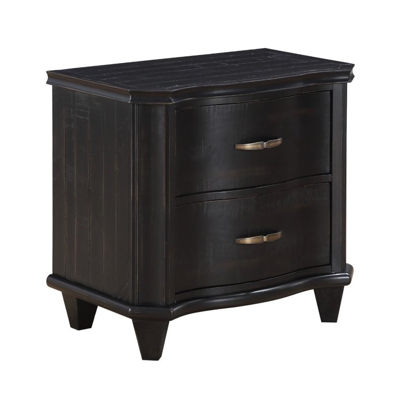 modus philip 2 drawer solid wood nightstand in dark espresso - 3mt481