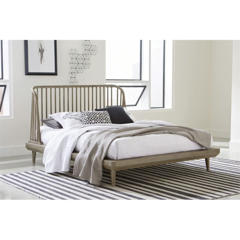 Modus Spindle King Wood Spindle Platform Bed in Antique Mocha Homesquare