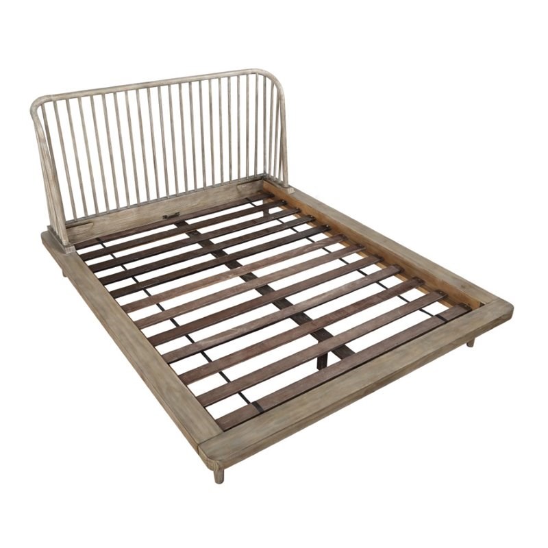 Modus Spindle King Wood Spindle Platform Bed in Antique Mocha Homesquare