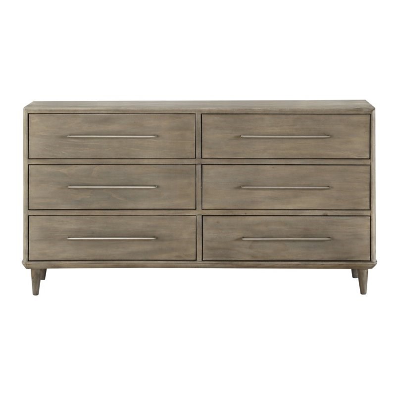 Modus Spindle 6 Drawer Solid Wood Dresser in Antique Mocha Homesquare