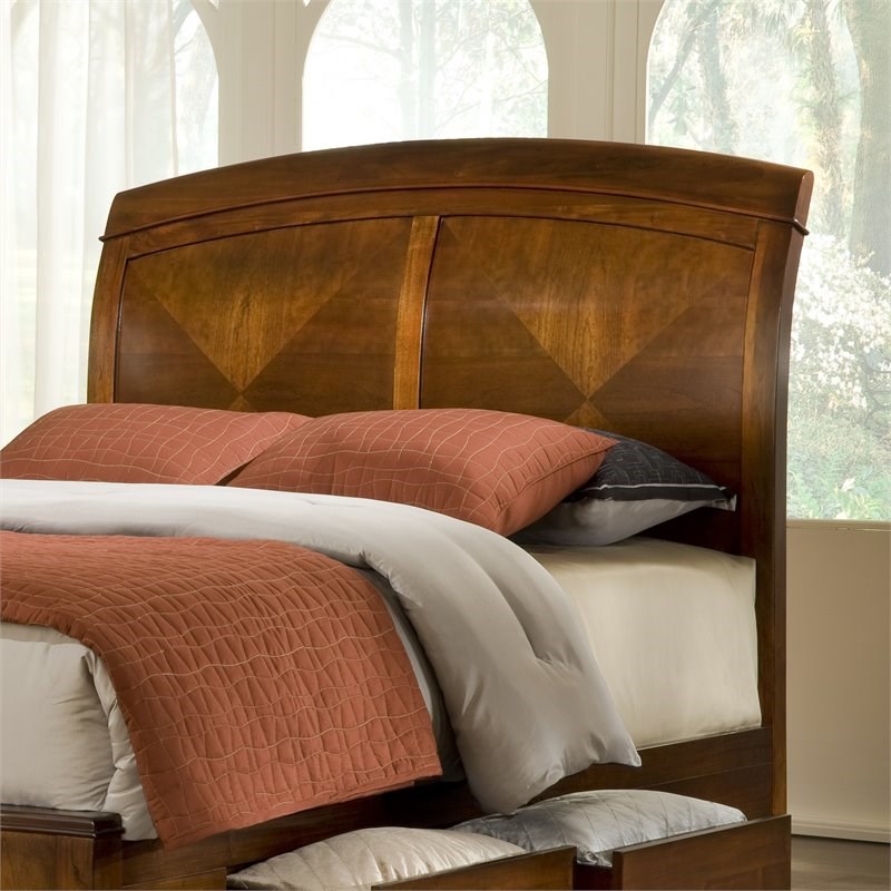 modus brighton twin soild wood sleigh storage bed in cinnamon - br15d3