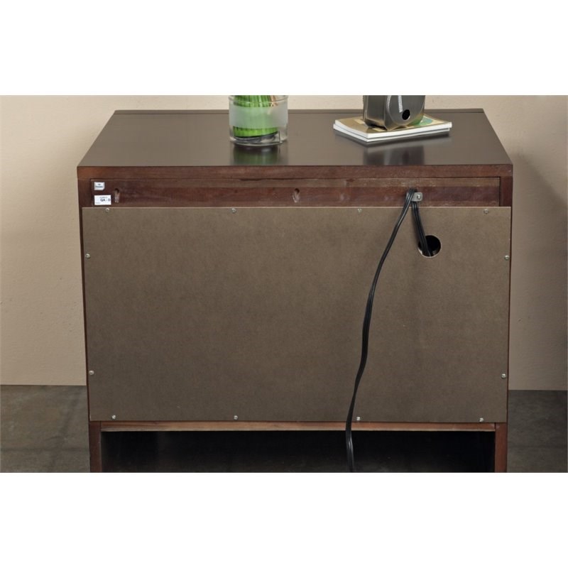 Modus Element Charging Station Nightstand in Chocolate Brown