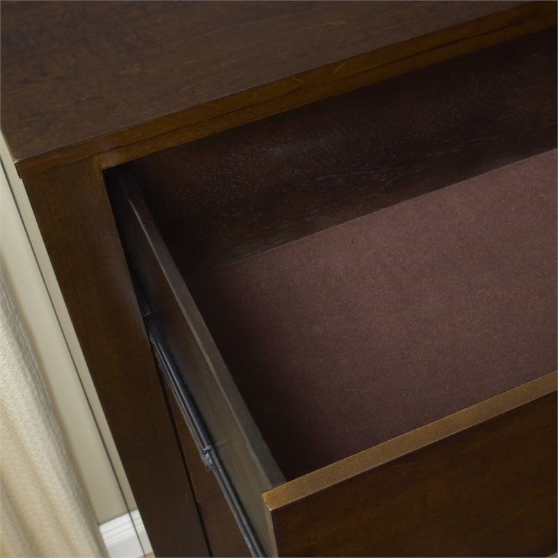 Modus Furniture Riva Five Drawer Chest in Chocolate Brown
