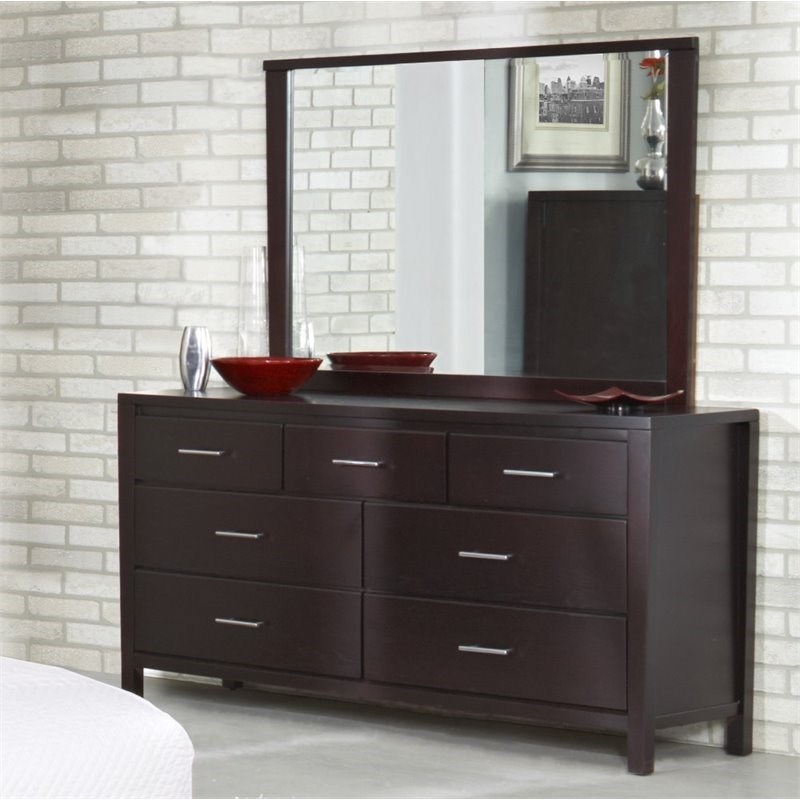 Modus Nevis 7 Drawer Double Dresser in Espresso Homesquare