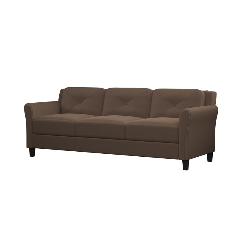 LifeStyle Solutions Norwalk Sofa in Brown Microfiber Upholstery