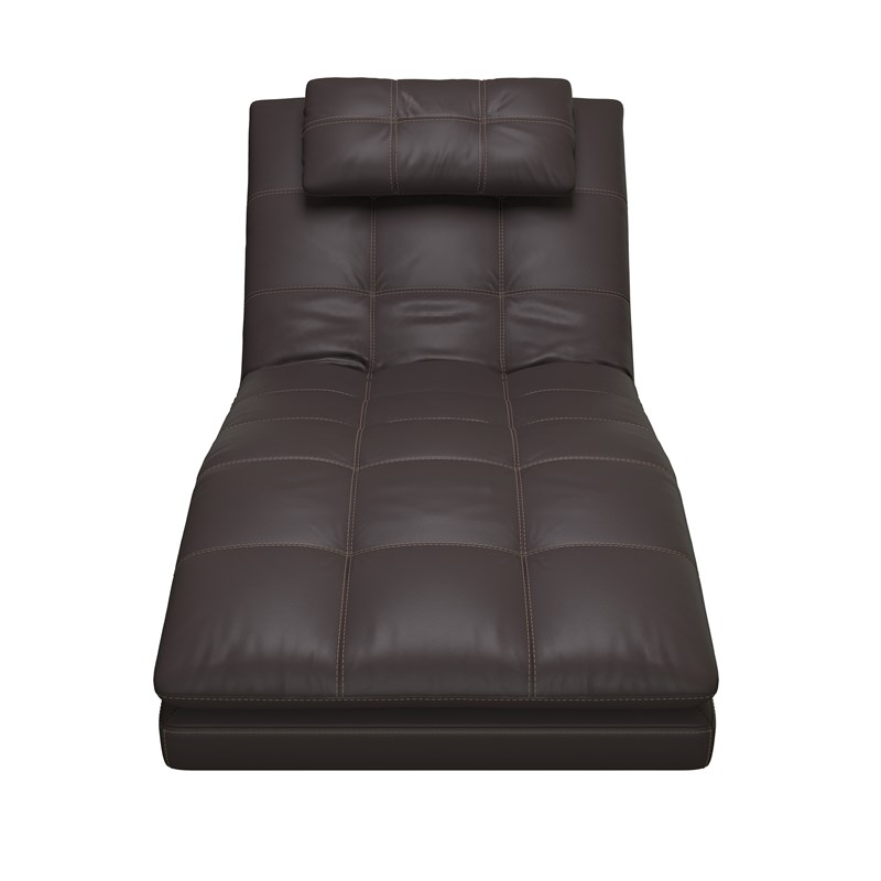 Relax-A-Lounger Titan Convertible Chaise Lounge in Brown Faux Leather