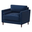 LifeStyle Solutions Jareth King Chair in Navy Blue Fabric Upholstery