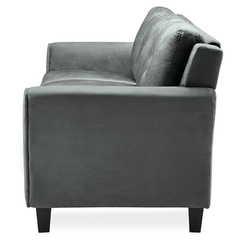 lifestyle solutions harvard sofa in dark gray microfiber upholstery
