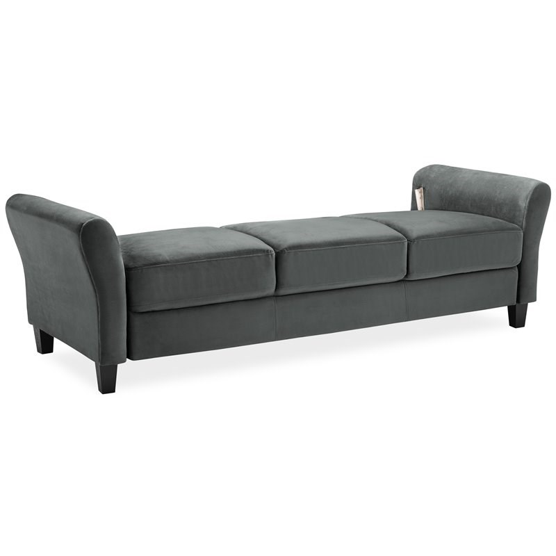 lifestyle solutions harvard sofa in dark gray microfiber upholstery