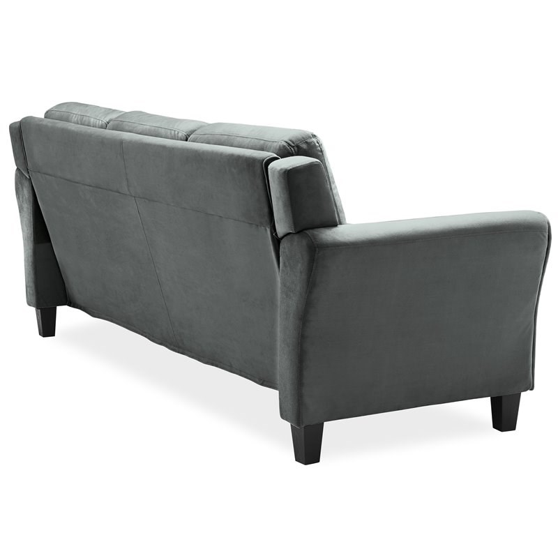 lifestyle solutions harvard sofa in dark gray microfiber upholstery