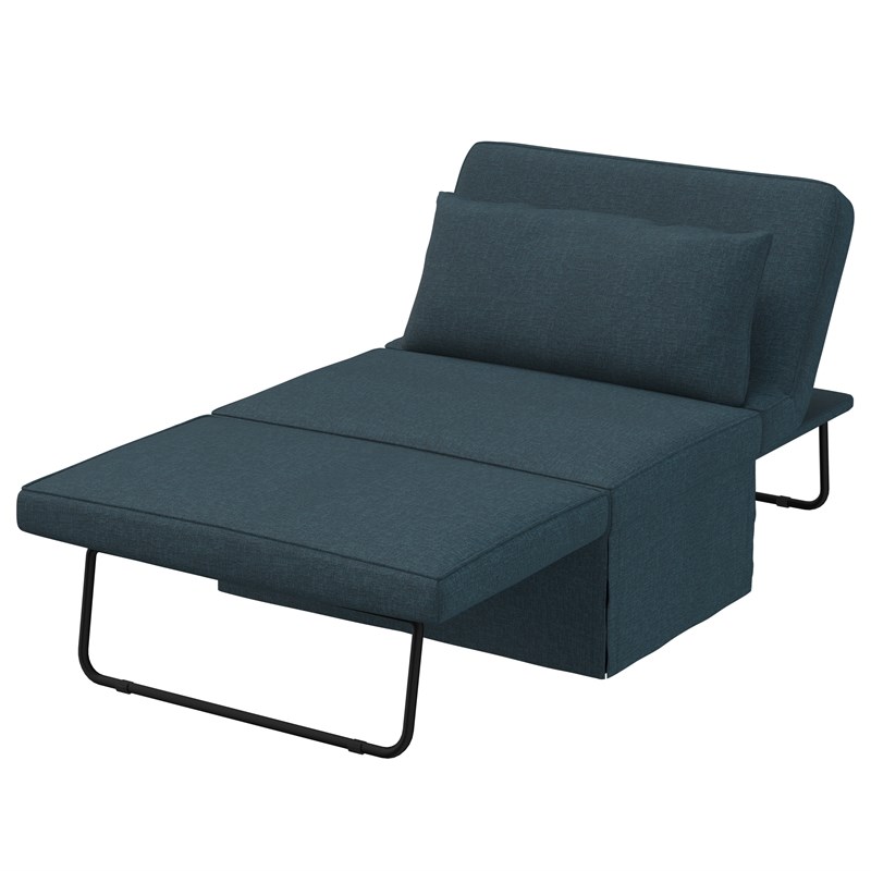 Relax A Lounger Amare Convertible Ottoman in Navy Blue Fabric Upholstery