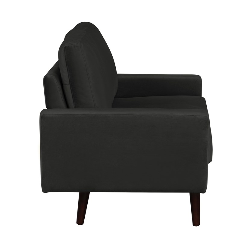 Lifestyle Solutions Michigan Loveseat in Black Fabric Upholstery