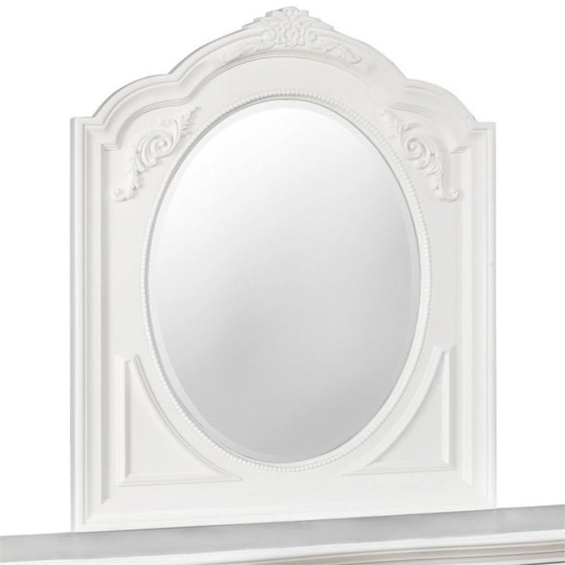 Coaster Caroline Beveled Edge Oval Mirror in White