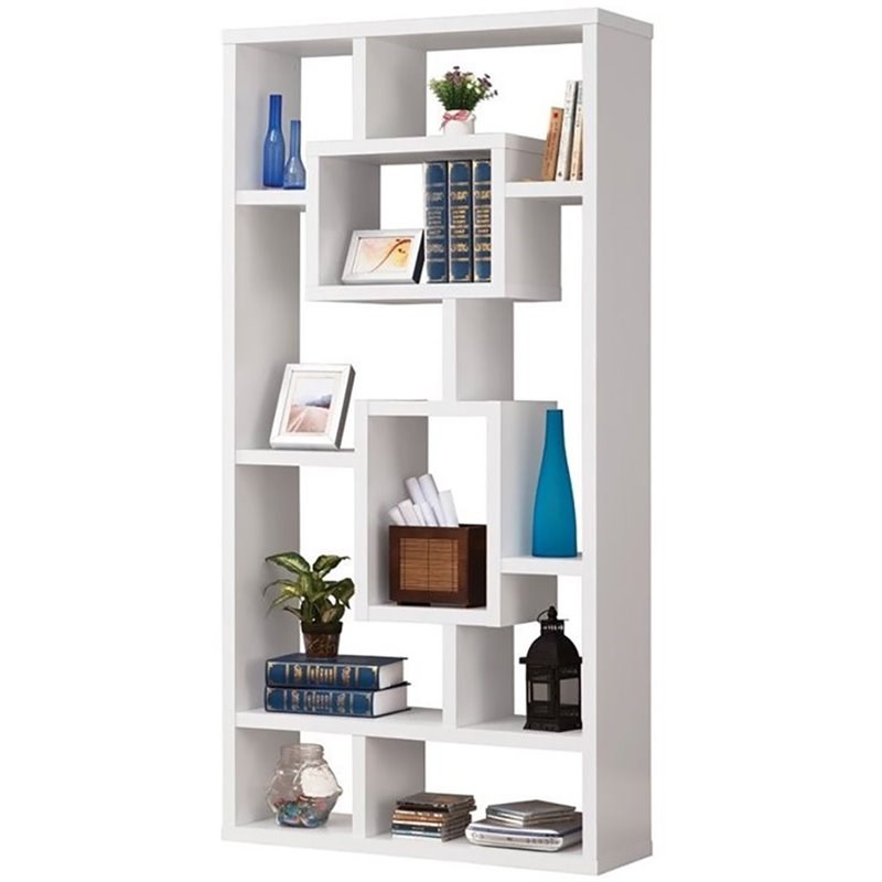 Coaster Casual Asymmetrical Bookcase in White