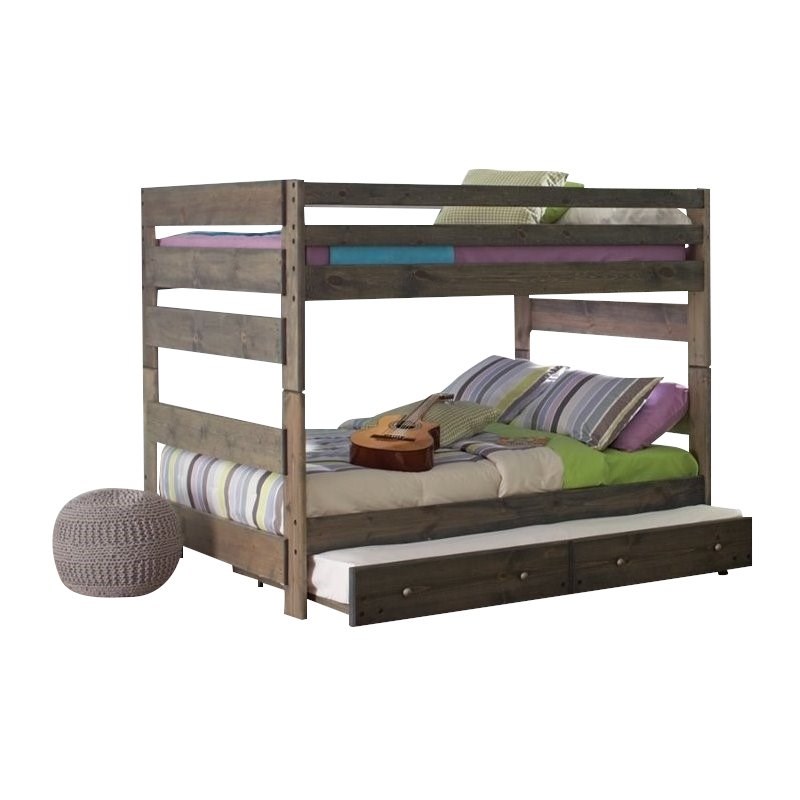 Coaster Wrangle Hill Full over Full Bunk Bed in Gray | Homesquare