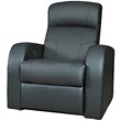 Coaster Cyrus Leather Home Theater Recliner in Black