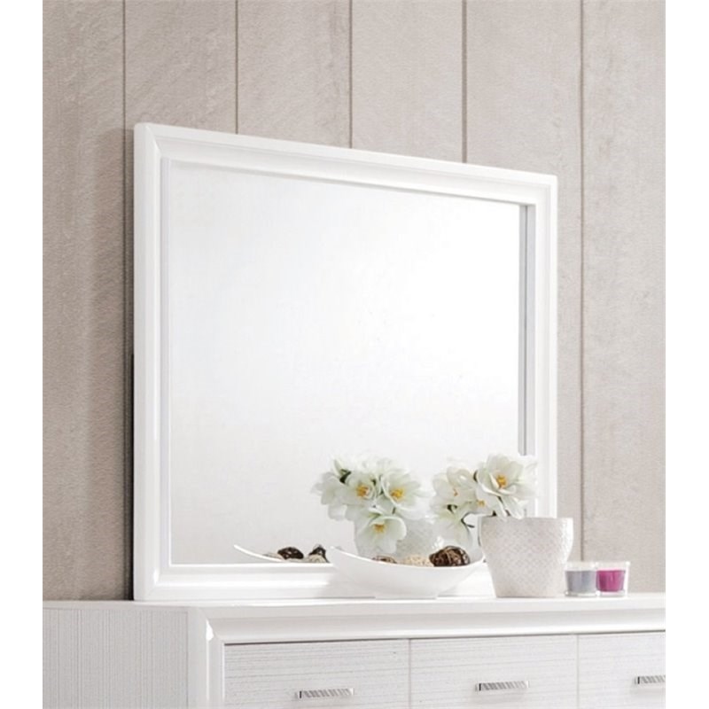 Coaster Miranda Wood Frame Mirror in White