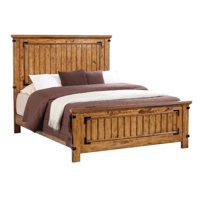 Coaster Brenner California King Panel Bed in Natural and Honey