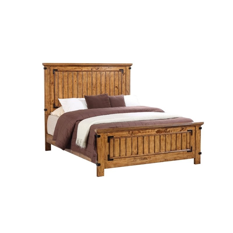 Coaster Brenner Queen Panel Bed in Natural and Honey