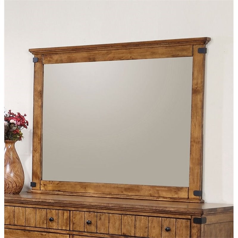 Coaster Brenner Wood Frame Mirror in Natural and Honey