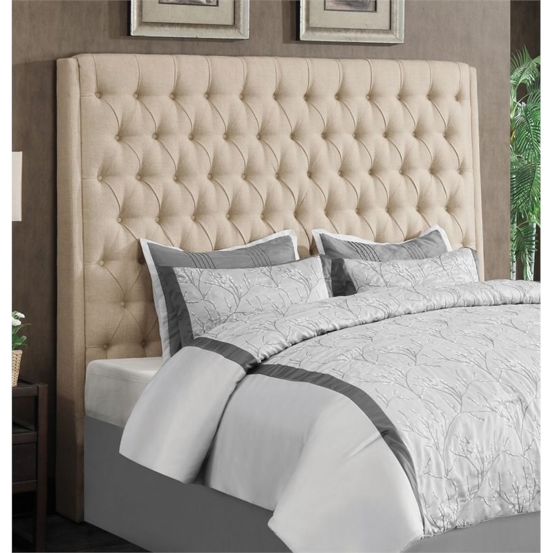 coaster camille tufted california king panel headboard in cream ...