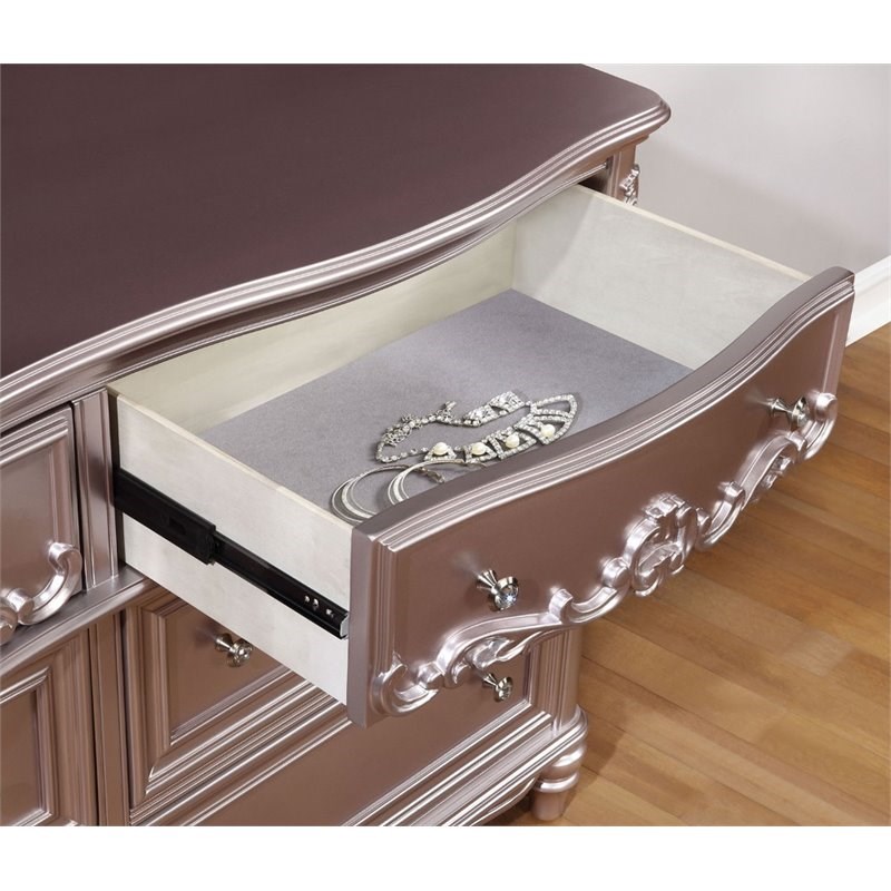 Coaster Caroline 6 Drawer Dresser in Metallic Lilac
