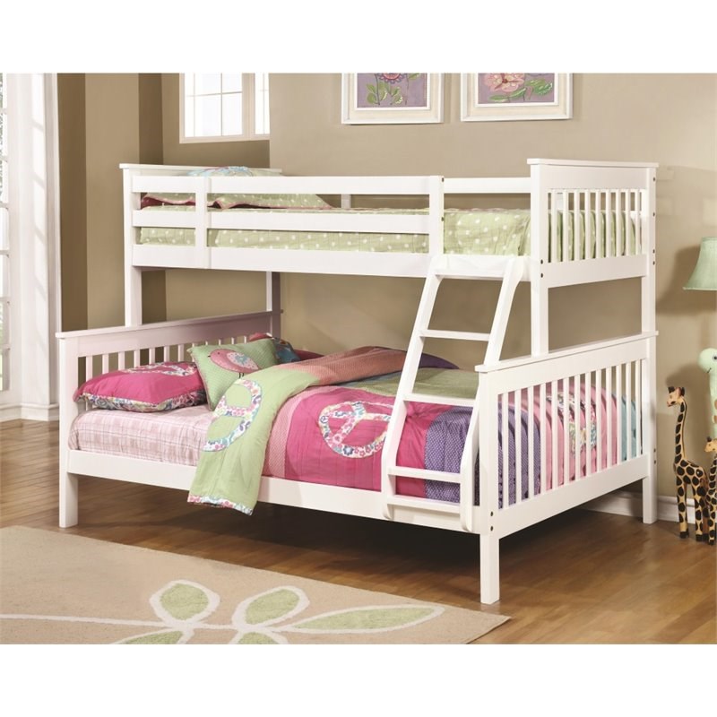 Coaster Chapman Twin Over Full Bunk Bed in White | Homesquare