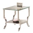 Coaster Square Glass Top End Table in Chrome