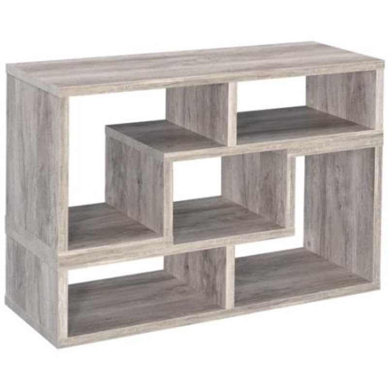 Coaster Contemporary Modern Adjustable Wooden Bookcase in Gray Driftwood