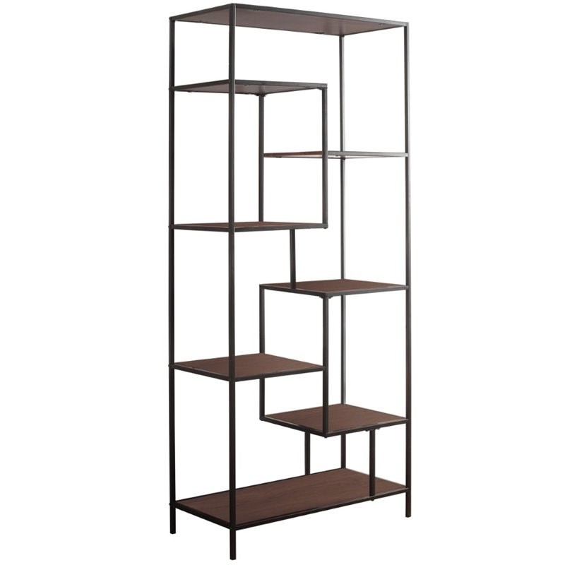 Coaster 31 Casual Staggered Metal, Casual Black Modern Bookcase Coaster Company