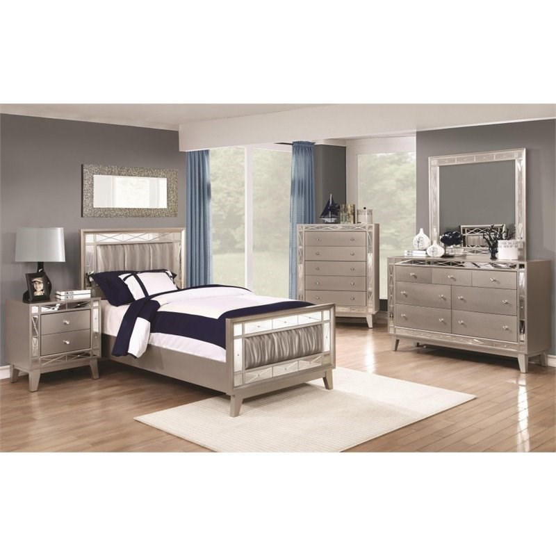 Coaster Leighton 3PC Dresser and Set of 2 Nightstands Set in Mirror