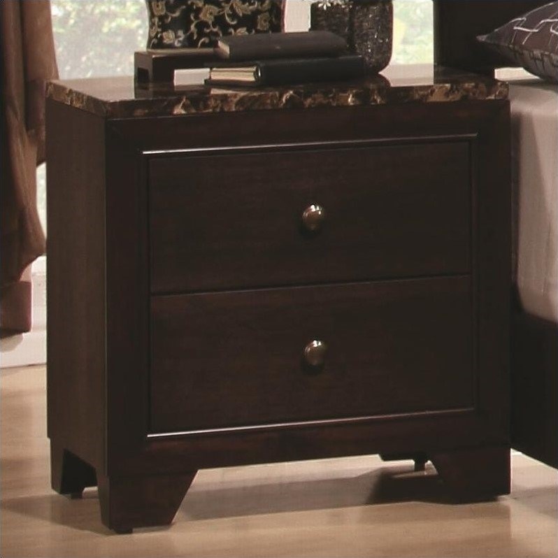 Coaster Conner 3PC Bedroom Set with Modern Panel Bed with Night Stand