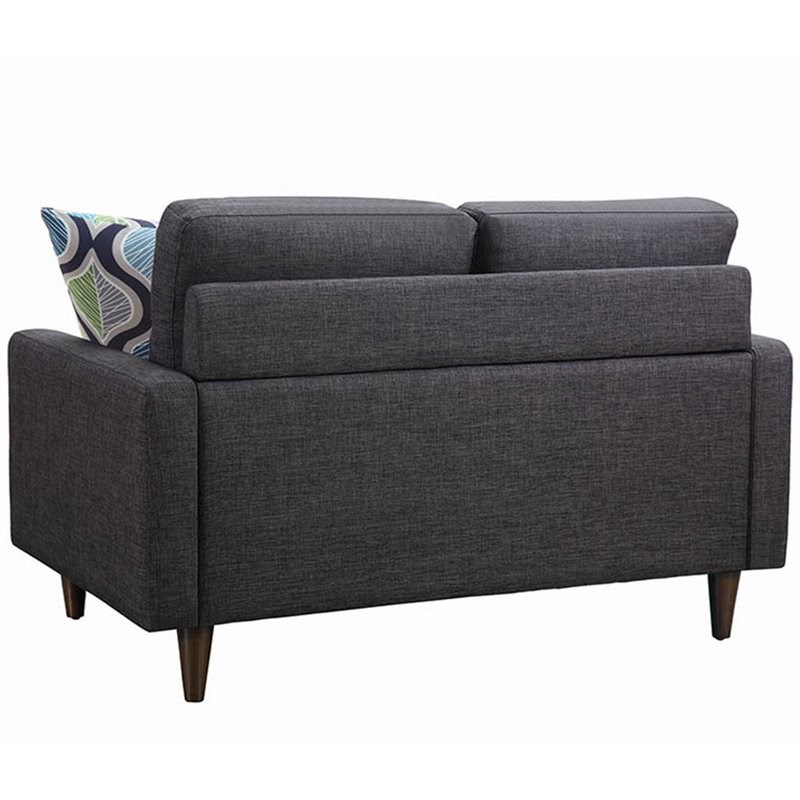 Coaster Watsonville Tufted Fabric Loveseat in Gray and Coffee Bean