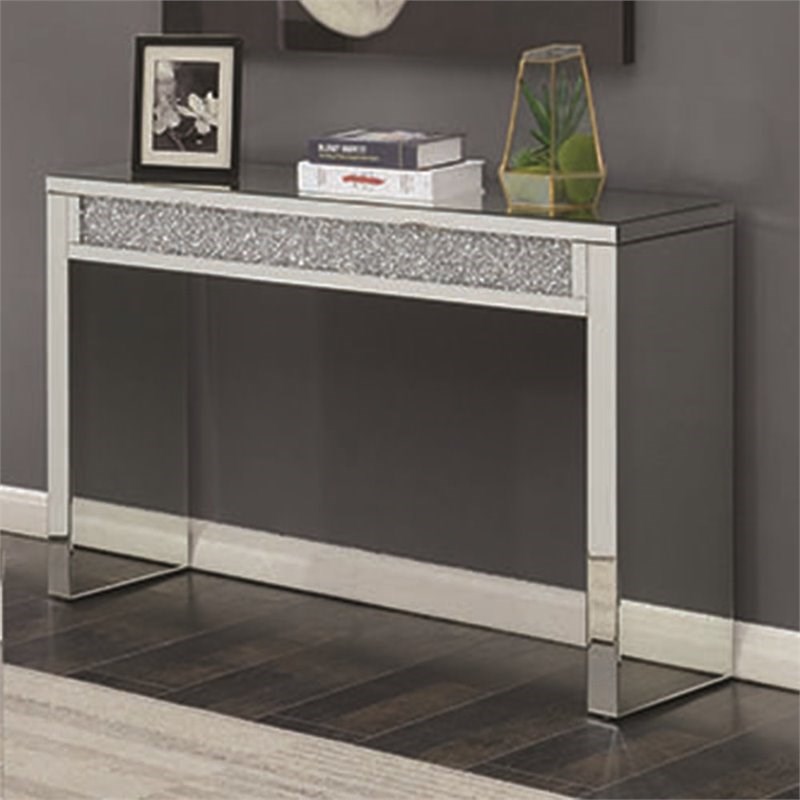 Coaster Mirrored Accent Console Table in Silver Homesquare