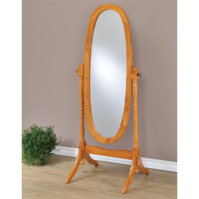 Coaster Oval Cheval Mirror in Honey