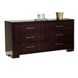 Coaster Jessica 6 Drawer Double Dresser in Cappuccino and Silver