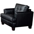 Coaster Samuel Faux Leather Tufted Accent Chair in Black