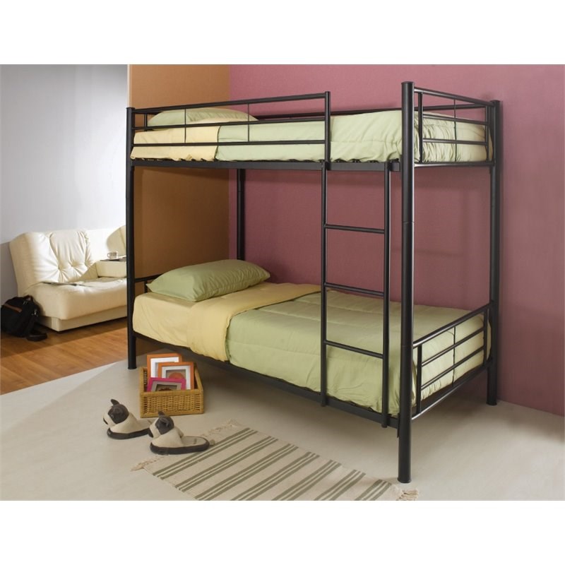 Coaster Denley Twin over Twin Bunk Bed in Black