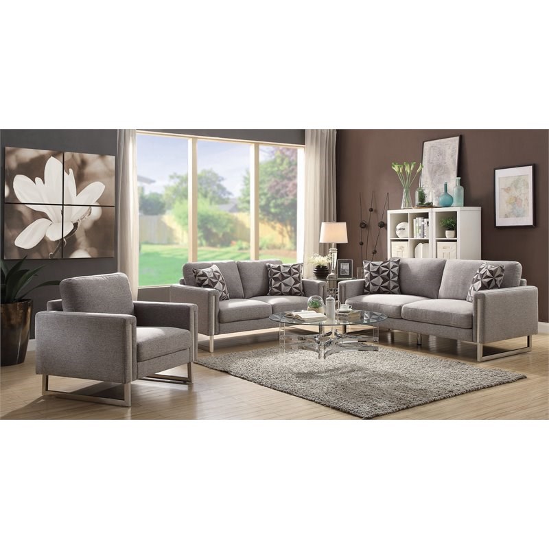 Coaster Stellan Contemporary Upholstered Sofa in Gray